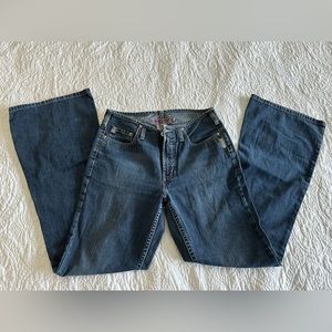 Flare leg, Silver jeans.